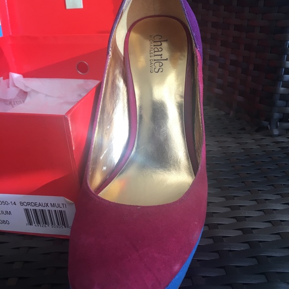 Charles David Multicolored Velvet Pumps - Picture 3 of 3